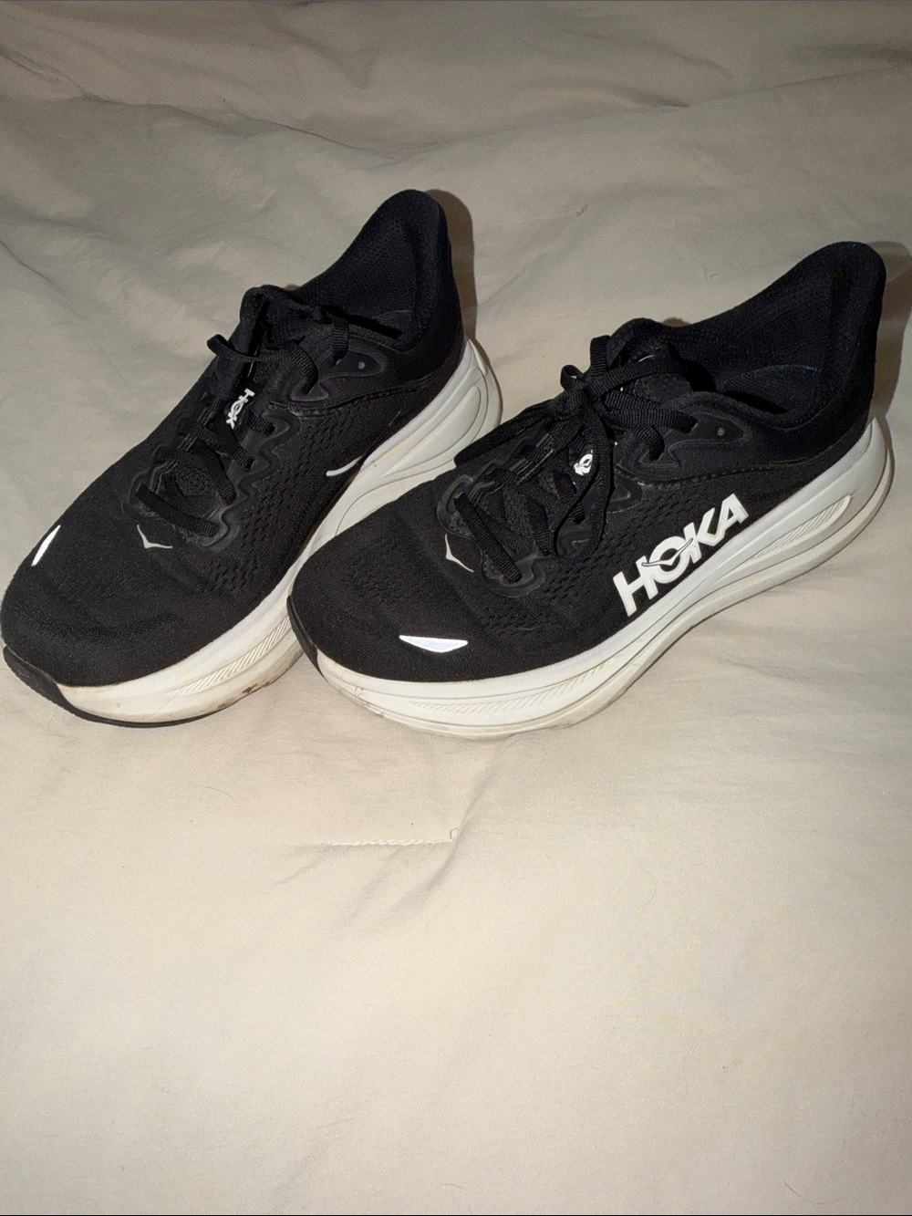 Hoka One Bondi 9 Womens Size 8 Wide Black Athletic Daily Trainer Running Shoes